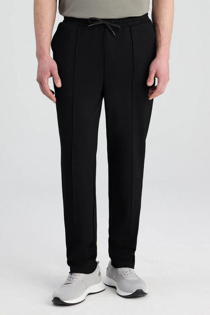 Ds Damat Regular Fit Siyah Düz Eşofman Alt