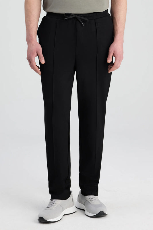 Ds Damat Regular Fit Siyah Düz Eşofman Alt