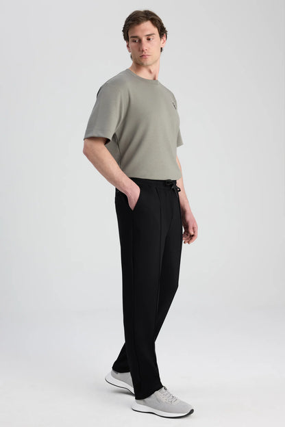 Ds Damat Regular Fit Siyah Düz Eşofman Alt