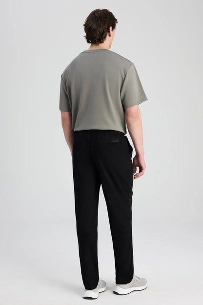 Ds Damat Regular Fit Siyah Düz Eşofman Alt