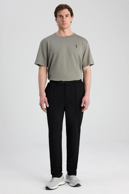 Ds Damat Regular Fit Siyah Düz Eşofman Alt