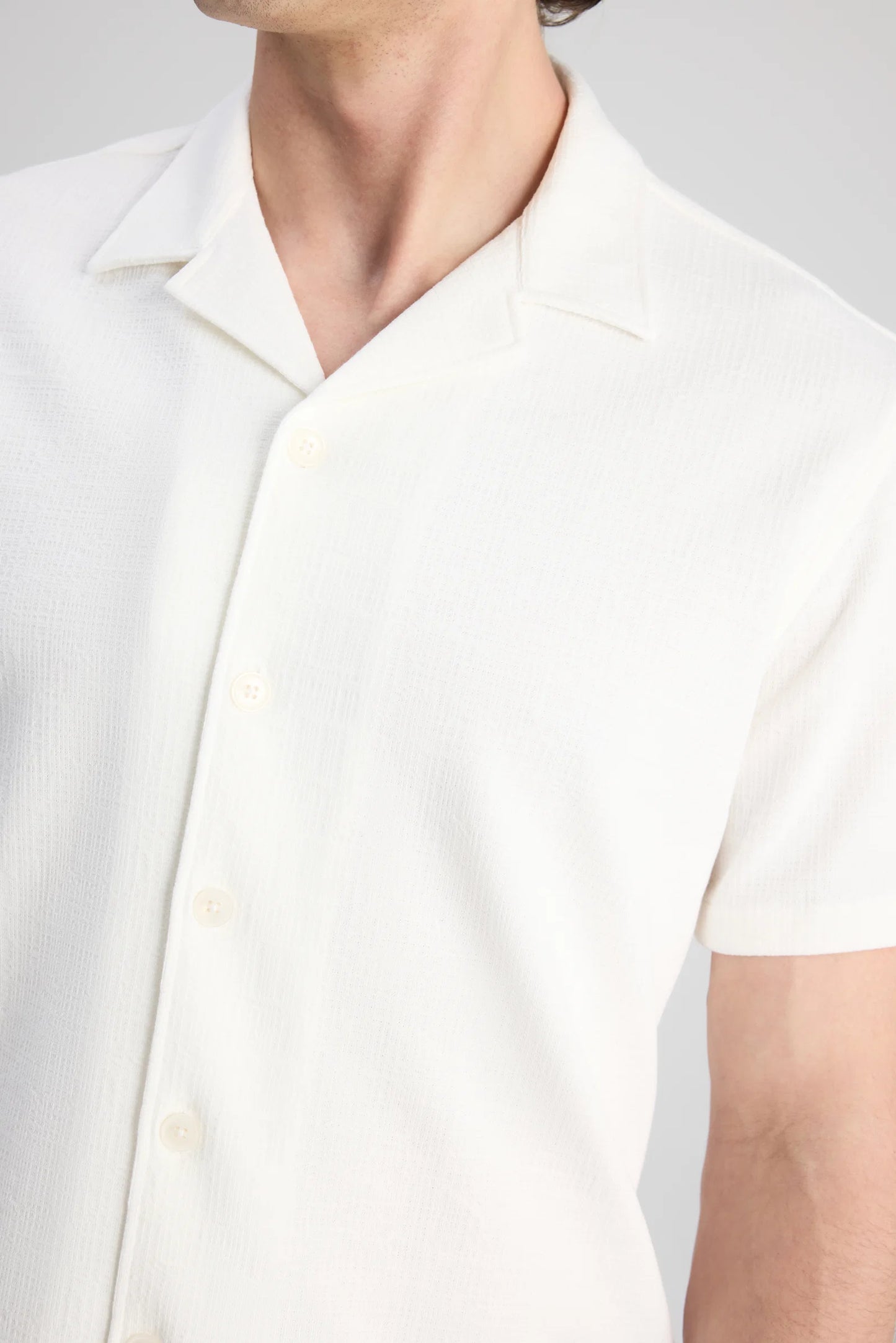 Twn Slim Fit Beyaz Armürlü Gömlek