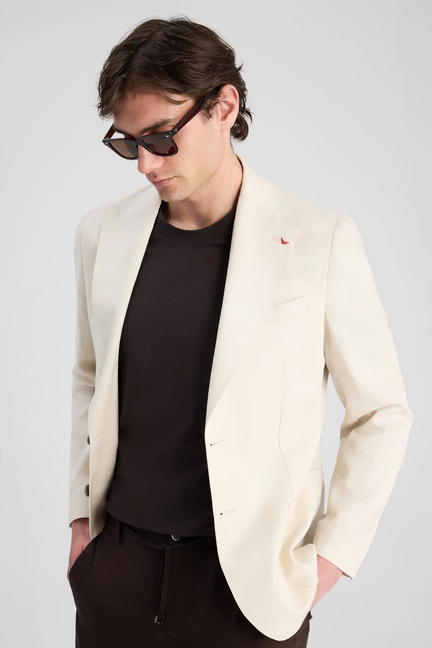 Ds Damat Regular Fit Bej Düz Kumaş Ceket