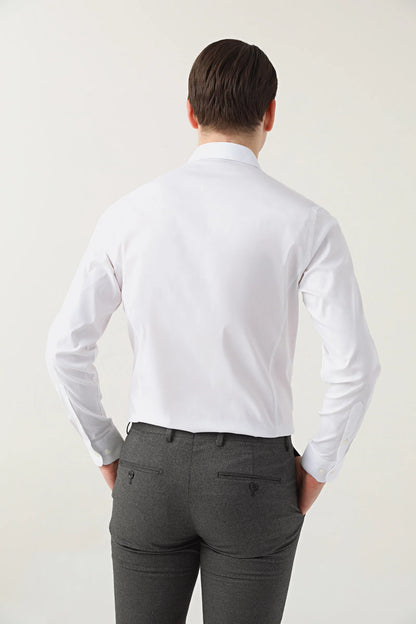 Twn Slim Fit Beyaz Düz Gömlek
