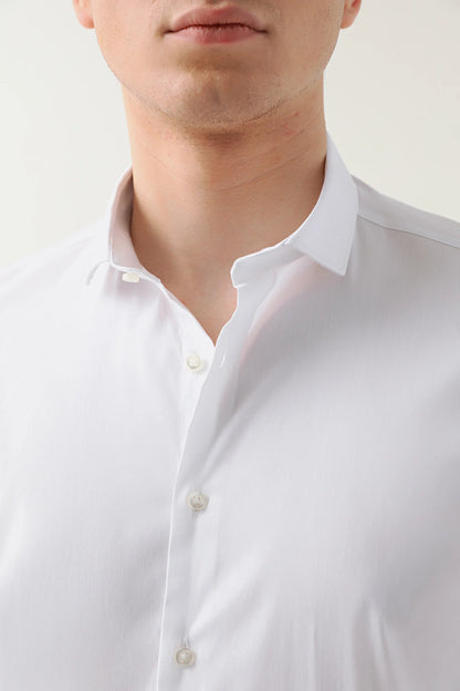 Twn Slim Fit Beyaz Düz Gömlek