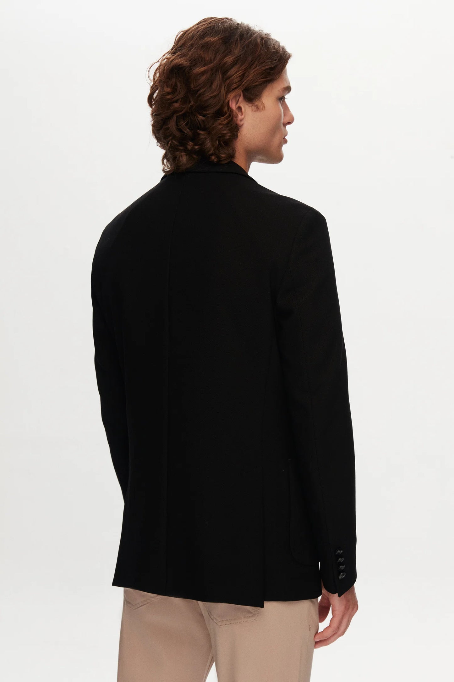 Tween Slim Fit Siyah Armürlü / Bı Stretch Kumaş Ceket