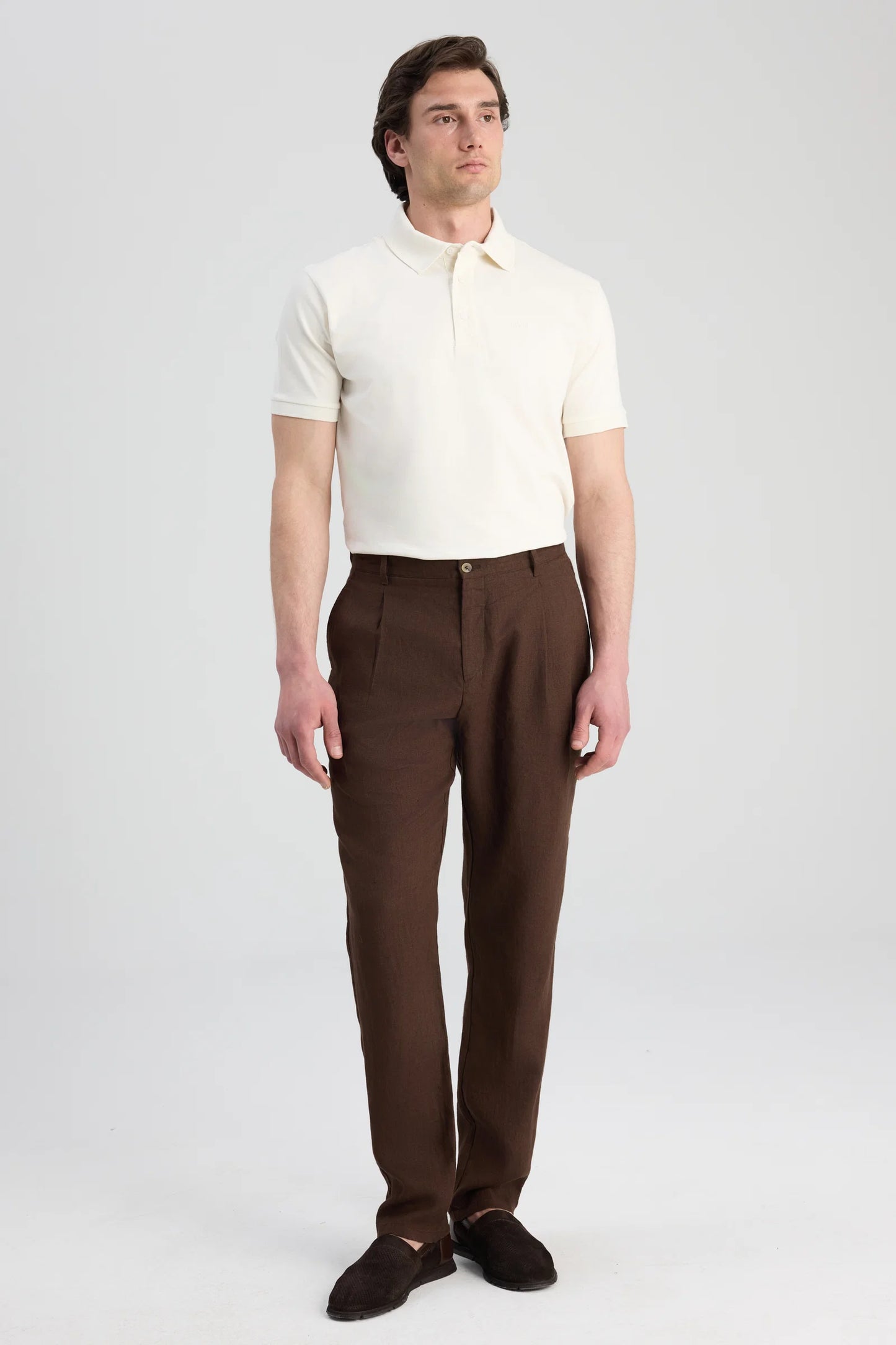 Ds Damat Relaxed Fit Kahverengi Düz Jogger Pantolon