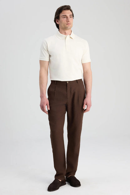 Ds Damat Relaxed Fit Kahverengi Düz Jogger Pantolon