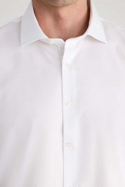 Twn Slim Fit Beyaz Armürlü Gömlek