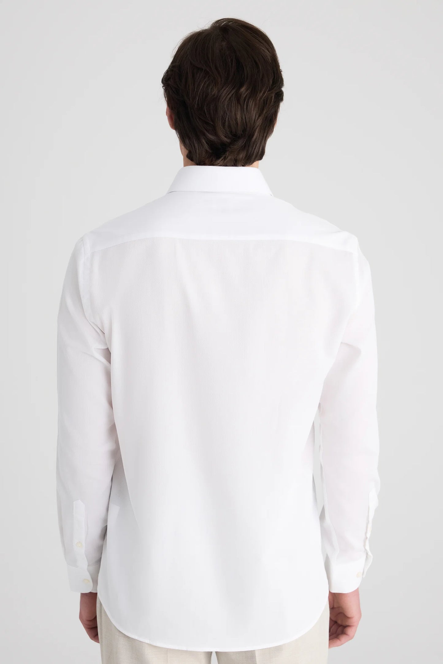 Twn Slim Fit Beyaz Armürlü Gömlek