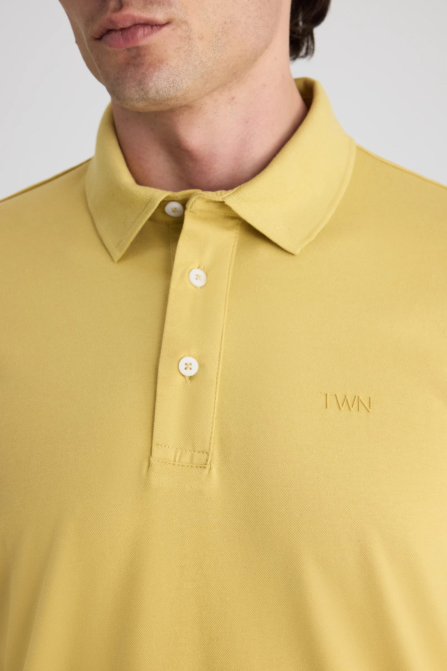 Twn Slim Fit Sarı Pike Dokulu T-shirt