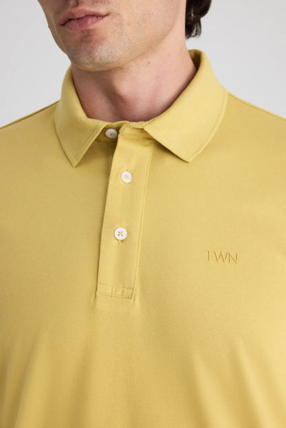 Twn Slim Fit Sarı Pike Dokulu T-shirt