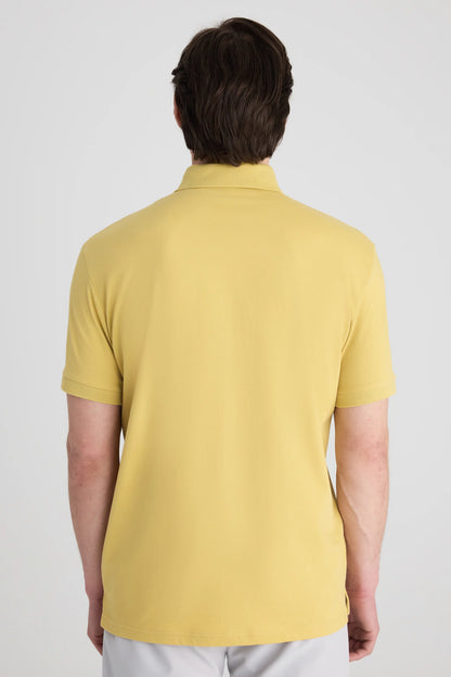 Twn Slim Fit Sarı Pike Dokulu T-shirt