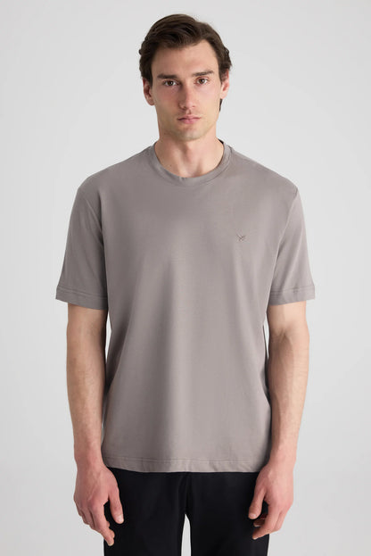 Ds Damat Regular Fit Füme Düz T-shirt
