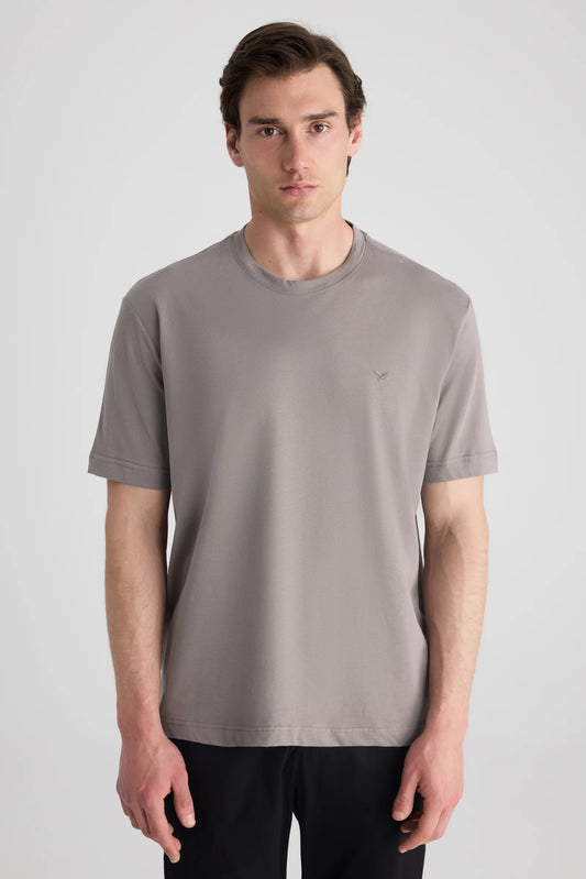 Ds Damat Regular Fit Füme Düz T-shirt