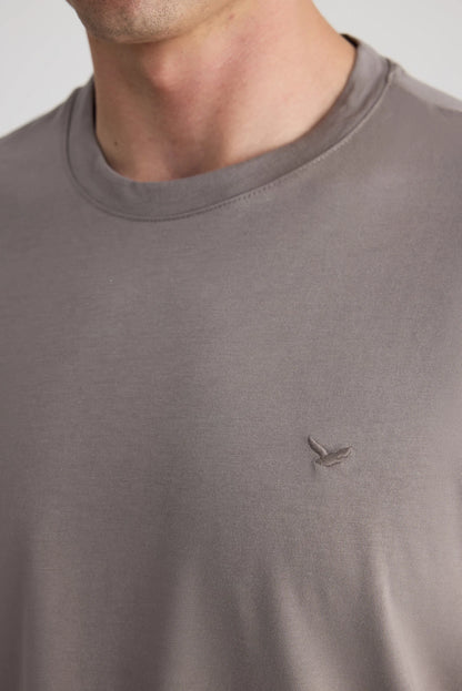 Ds Damat Regular Fit Füme Düz T-shirt