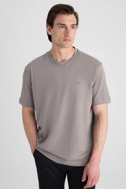 Ds Damat Regular Fit Füme Düz T-shirt
