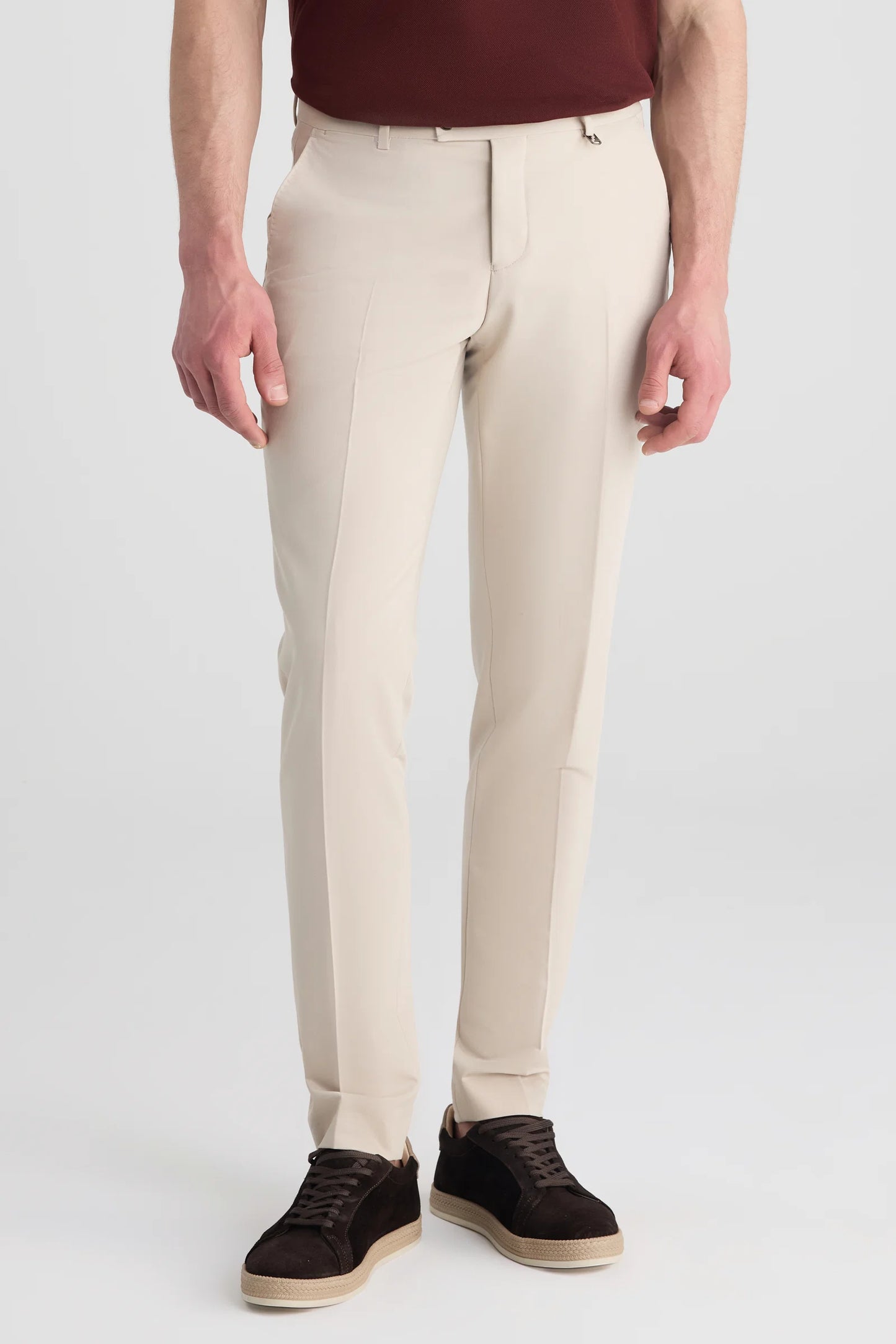 Twn Bej Armürlü Kumaş Pantolon