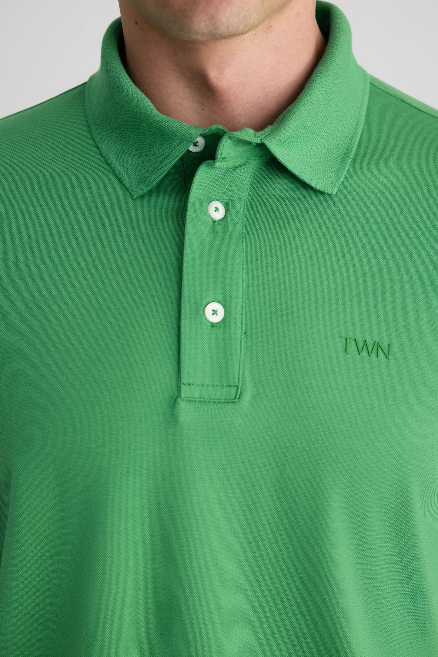 Twn Slim Fit Yeşil Pike Dokulu T-shirt