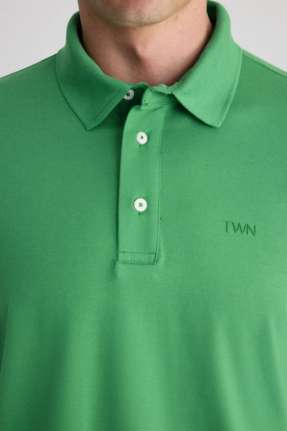 Twn Slim Fit Yeşil Pike Dokulu T-shirt
