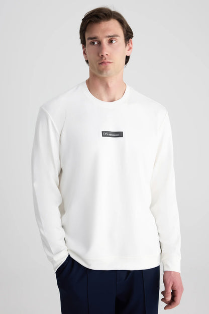 Ds Damat Regular Fit Ekru Düz Sweatshirt