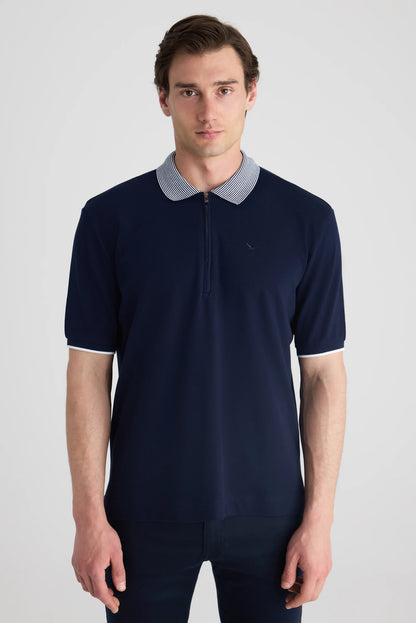 Ds Damat Regular Fit Lacivert Düz T-shirt