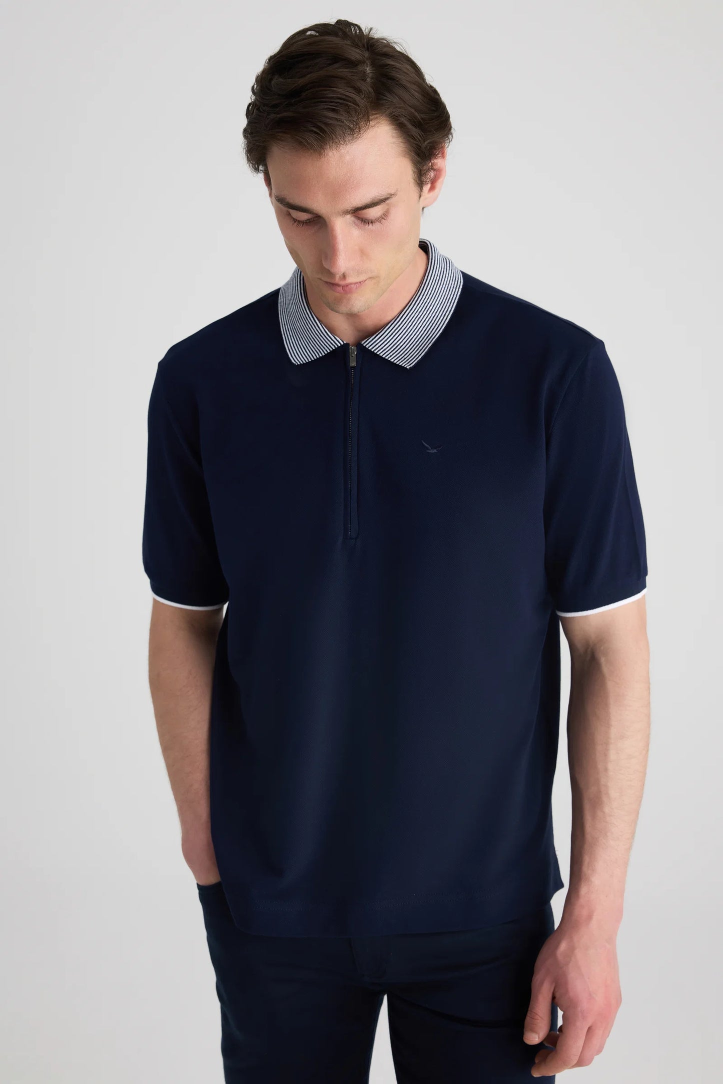 Ds Damat Regular Fit Lacivert Düz T-shirt