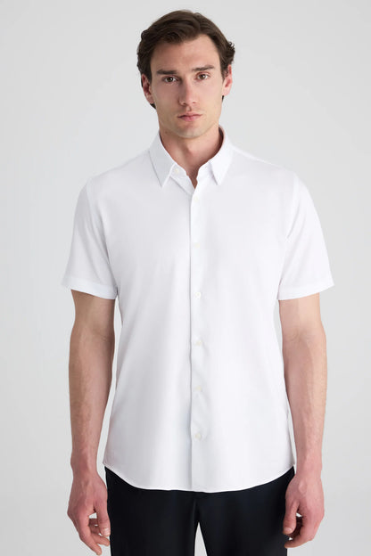 Ds Damat Slim Fit Beyaz Örme Gömlek