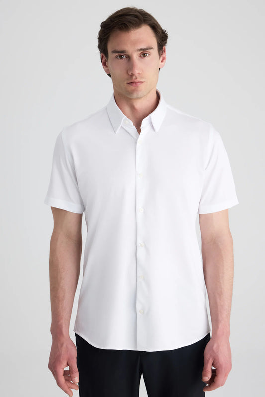 Ds Damat Slim Fit Beyaz Örme Gömlek