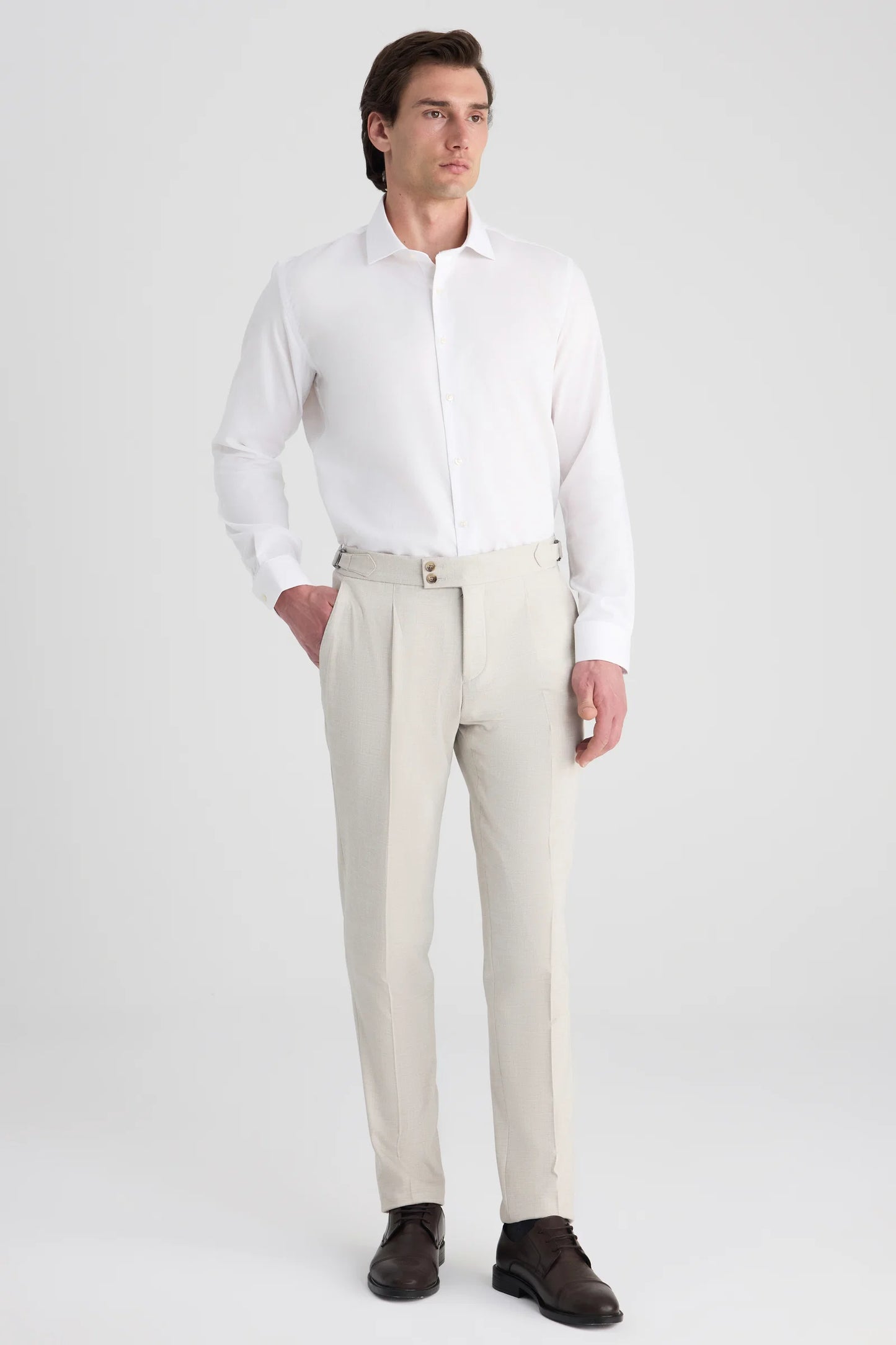 Ds Damat Bej Armürlü Kumaş Pantolon
