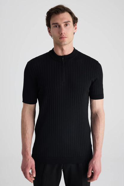 Ds Damat Regular Fit Siyah Düz Kazak