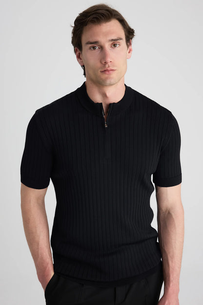 Ds Damat Regular Fit Siyah Düz Kazak
