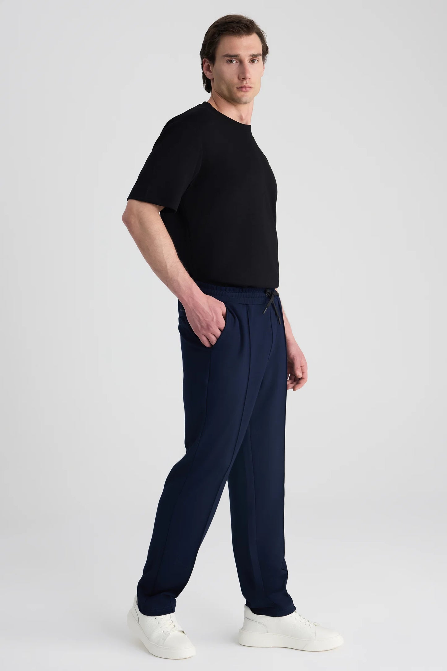 Ds Damat Regular Fit Lacivert Düz Eşofman Alt