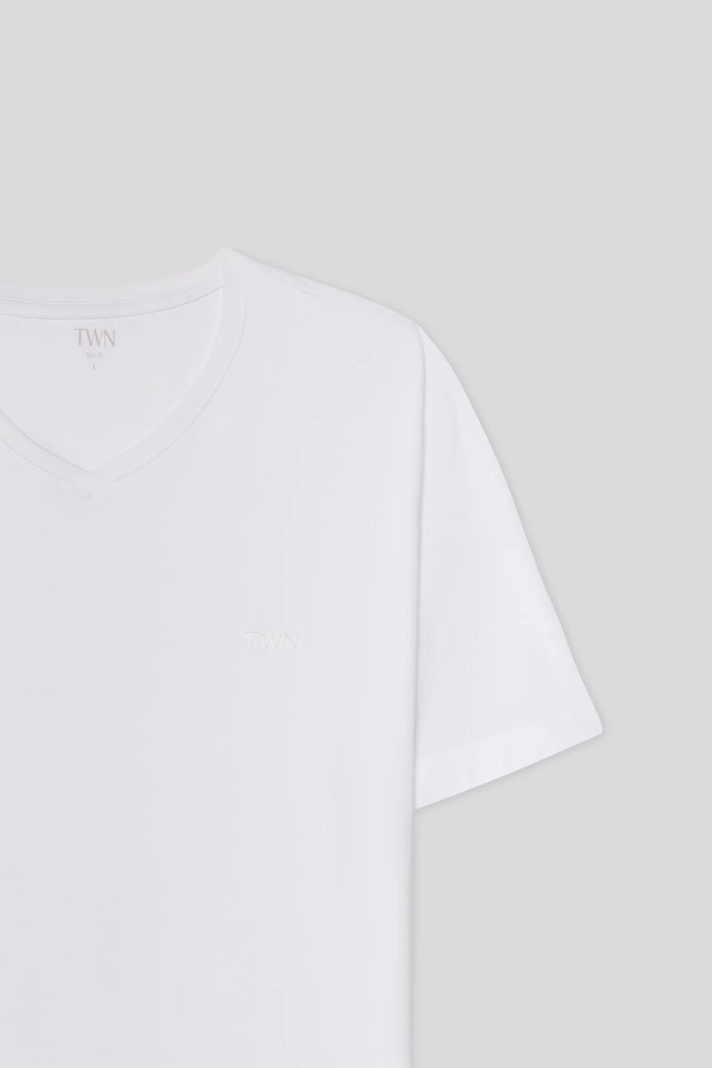 Twn Slim Fit Beyaz Düz T-shirt