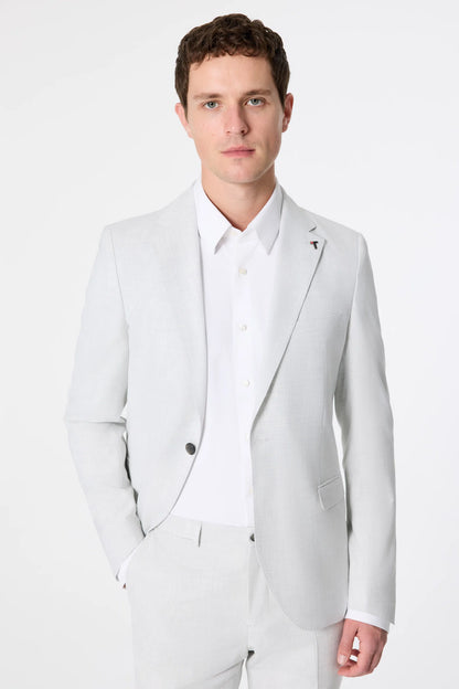 Tween Slim Fit Koyu Gri Armürlü Takim Elbise