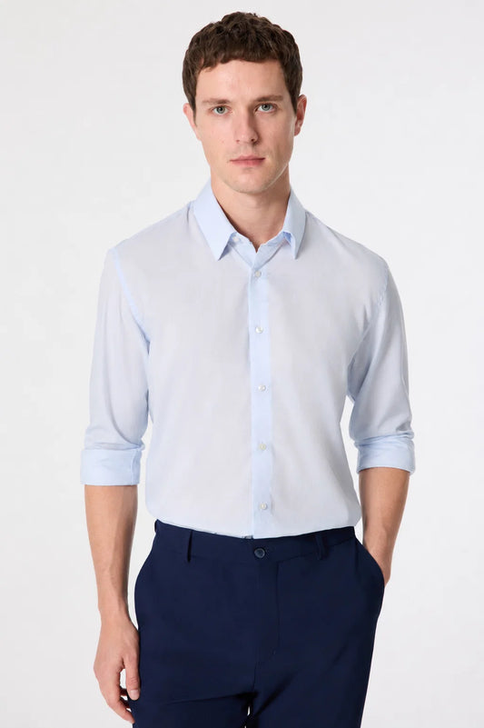 Tween Slim Fit Mavi Düz Gömlek