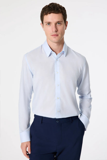 Tween Slim Fit Mavi Düz Gömlek