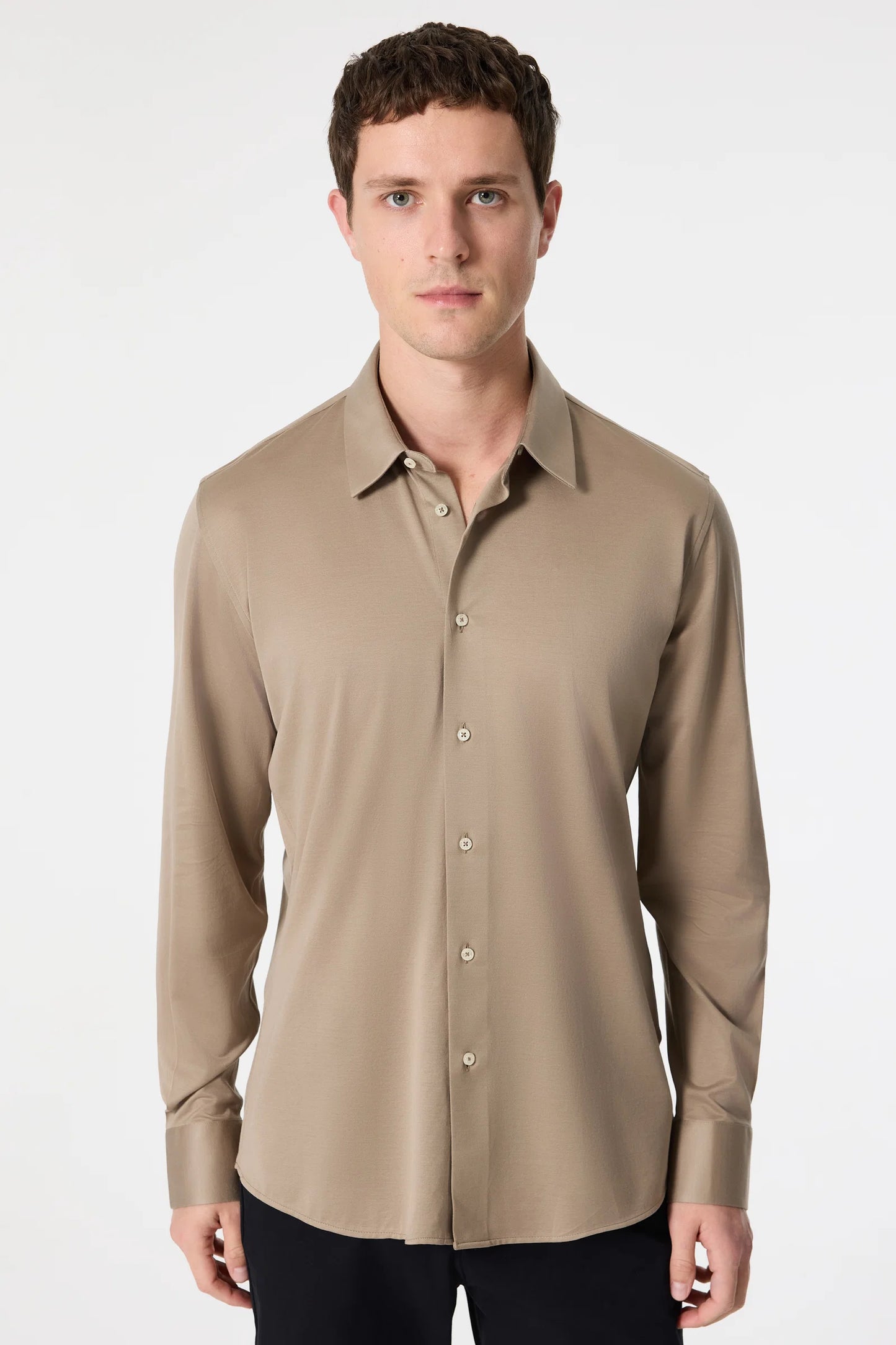 Damat Slim Fit Vizon Oxford Örme Gömlek