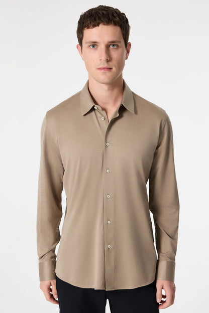 Damat Slim Fit Vizon Oxford Örme Gömlek