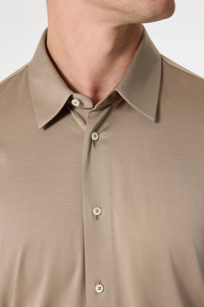 Damat Slim Fit Vizon Oxford Örme Gömlek