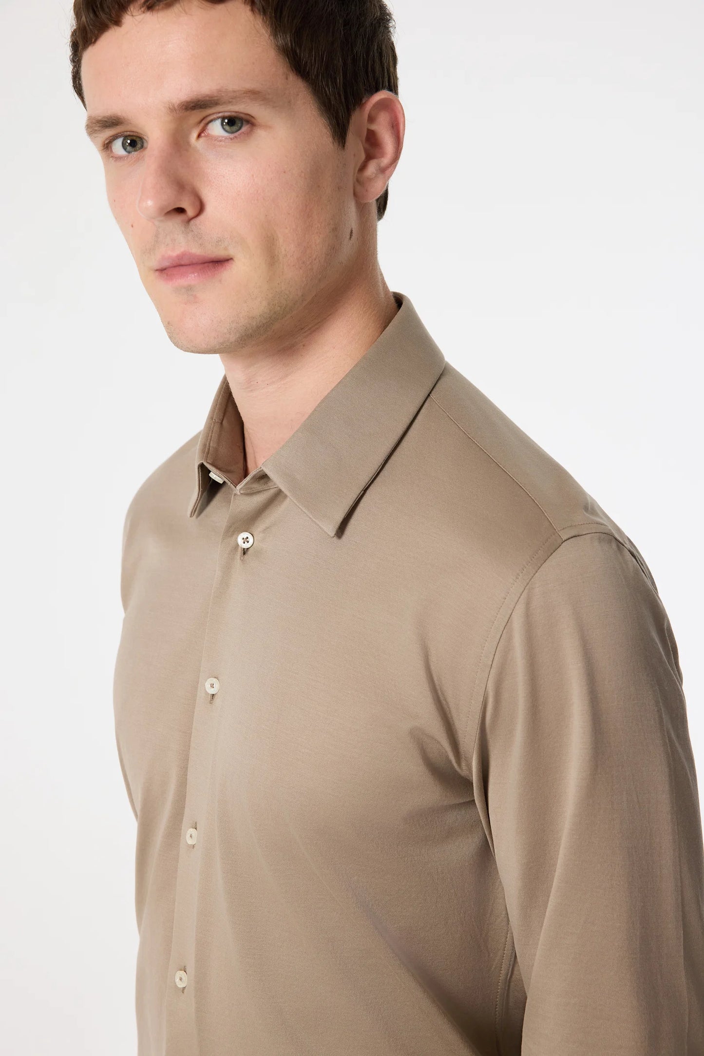 Damat Slim Fit Vizon Oxford Örme Gömlek