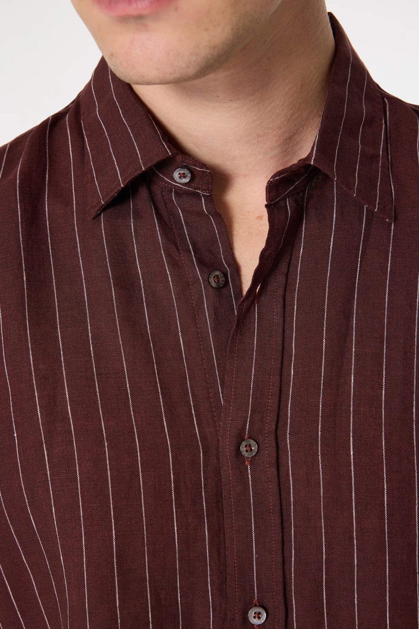 Damat Comfort Bordo Çizgili Gömlek