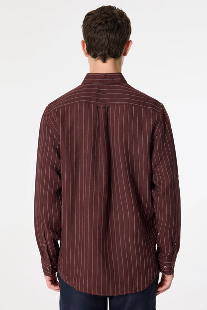 Damat Comfort Bordo Çizgili Gömlek