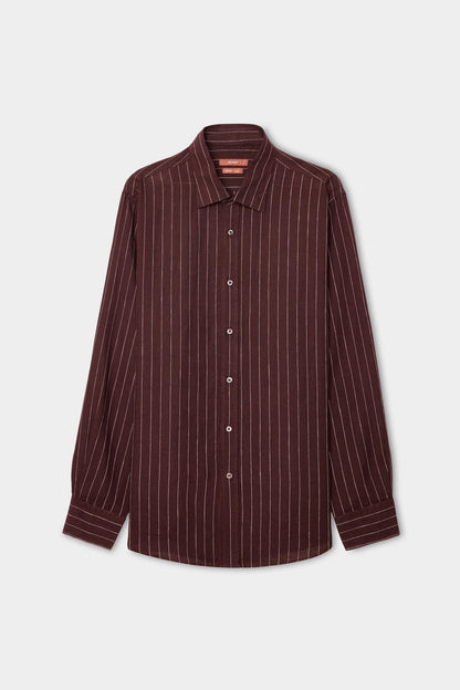 Damat Comfort Bordo Çizgili Gömlek