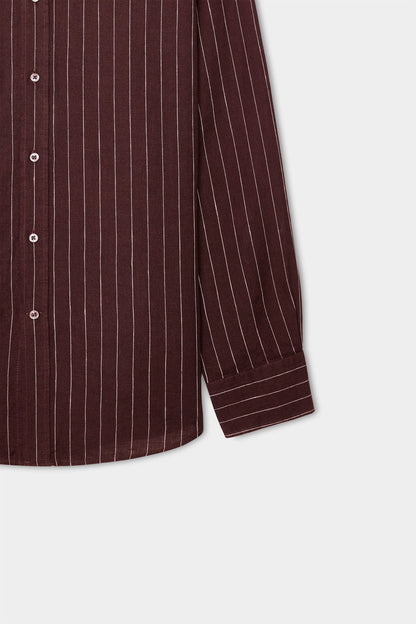 Damat Comfort Bordo Çizgili Gömlek