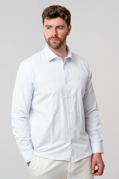Twn Slim Fit Mavi Çizgili Gömlek
