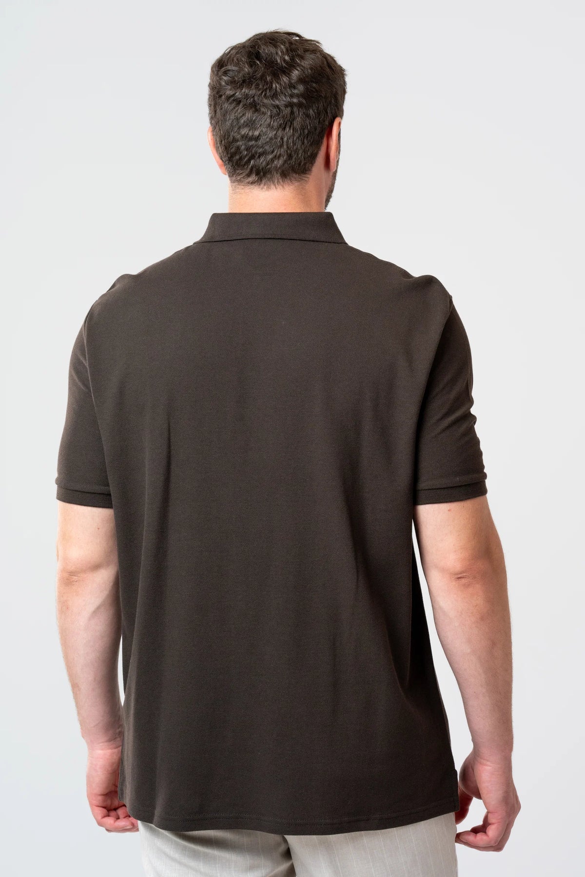 Ds Damat Regular Fit Kahverengi Pike Dokulu T-shirt