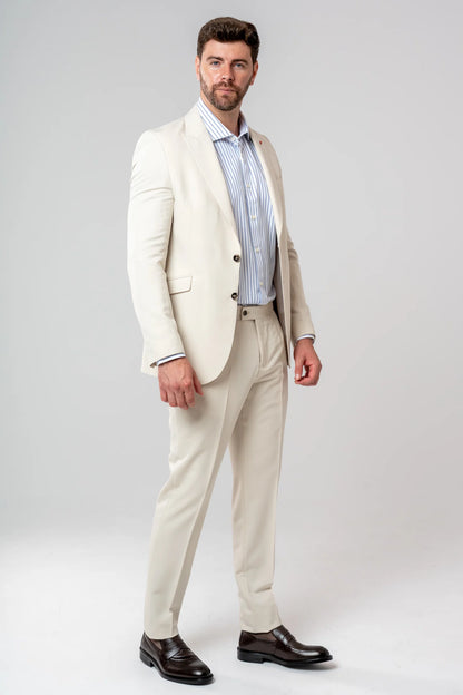 Twn Slim Fit Bej Armürlü Takim Elbise