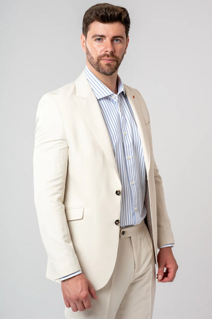 Twn Slim Fit Bej Armürlü Takim Elbise