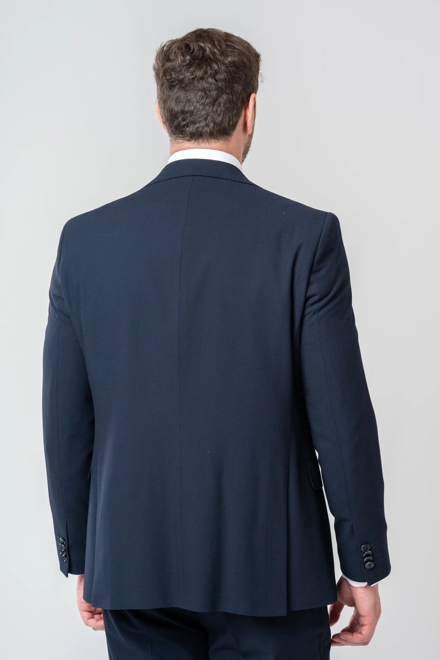 Ds Damat Slim Fit Lacivert Armürlü Takim Elbise Yelekli